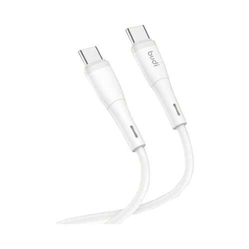 کابل شارژ سیلیکونی USB-C به USB-C بودی مدل Budi DC237TT12W توان 65 وات طول 1.2 متر با گارانتی ۱۸ ماهه شرکتی (۶ ماه تعویض)