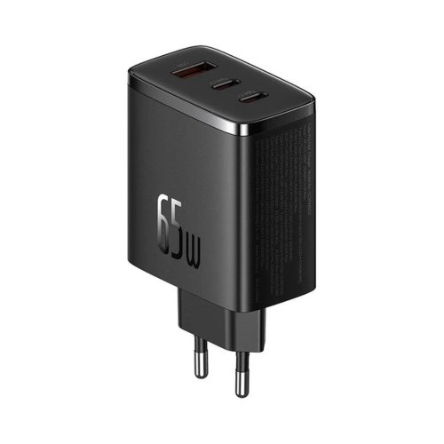 شارژر دیواری فست 65 وات باسئوس مدل Baseus Cube Pro با 2 خروجی USB-C و 1 خروجی USB با گارانتی 24 ماهه شرکتی
