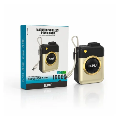 پاوربانک 10000 میلی آمپر بوکو 22.5 وات مدل Buku MG-G169 با گارانتی 12 ماهه شرکتی