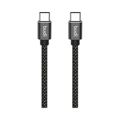 کابل شارژ کنفی ‌USB-C به ‌USB-C بودی مدل Budi DC206TT10B توان 65 وات طول 1 متر با گارانتی ۱۸ ماهه شرکتی (۶ ماه تعویض)