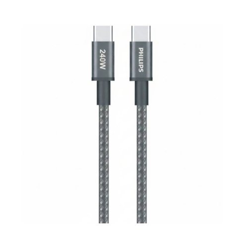 کابل شارژ کنفی USB-C به USB-C فیلیپس مدل Philips DLC7060C توان 240 وات طول 2 متر با گارانتی 24 ماهه شرکتی