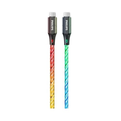 کابل شارژ USB-C به USB-C فیلیپس مدل Philips DLC5140C توان 60 وات طول 1.2 متر با گارانتی 24 ماهه شرکتی