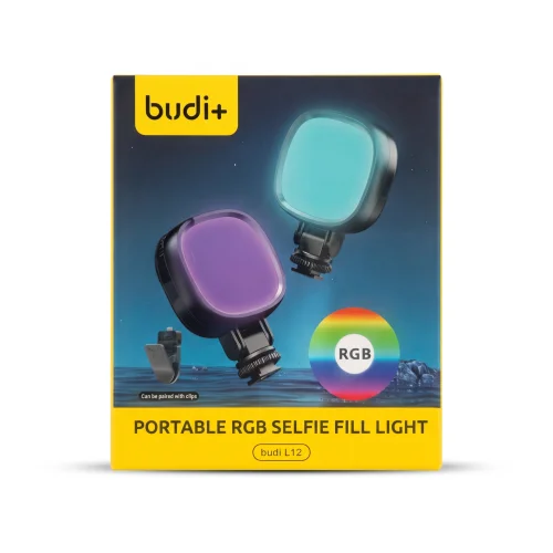 چراغ مخصوص سلفی Budi Plus مدل L12 با قابلیت RGB با گارانتی 18 ماهه (6 ماه تعویض)