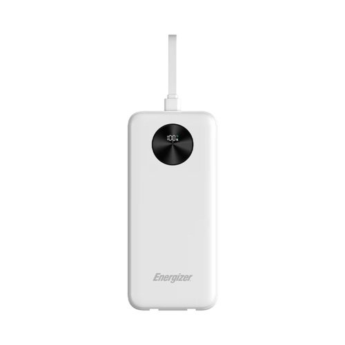پاوربانک 20000 میلی‌آمپر انرجایزر 22.5 وات مدل Energizer UE20087PQ به همراه کابل USB-C و لایتنینگ با گارانتی 12 ماهه شرکتی