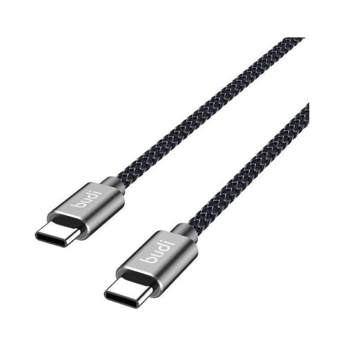 کابل شارژ کنفی ‌USB-C به ‌USB-C بودی مدل Budi DC206TT15 توان 65 وات طول 1.5 متر با گارانتی ۱۸ ماهه شرکتی (۶ ماه تعویض)