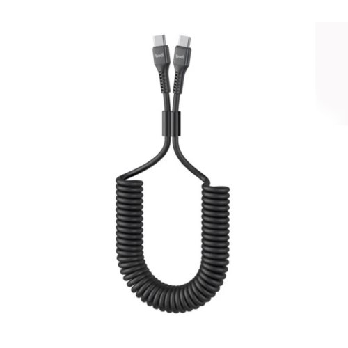 کابل شارژ فنری USB-C به USB-C بودی مدل Budi DC210TTS18 توان 65 وات طول 1.8 متر با گارانتی ۱۸ ماهه شرکتی (۶ ماه تعویض)