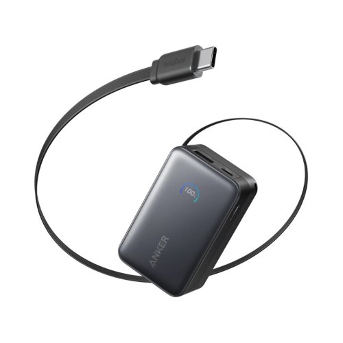 پاوربانک 10000 میلی آمپر انکر 45 وات مدل Anker A1638 با یک خروجی USB، یک خروجی USB-C و یک کابل متصل USB-C با گارانتی 18 ماهه شرکتی