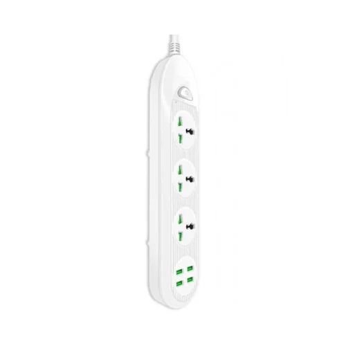 چند راهی برق 2 متری بوکو مدل Buku Power Socket S3 با 4 خروجی USB و 3 خروجی برق شهری با گارانتی 12 ماهه شرکتی