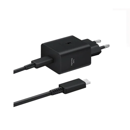 شارژر دیواری 45 وات اوریجینال سامسونگ مدل Samsung EP-T4511 دو پین به همراه کابل Type-C به Type-C طول 1.8 متر با گارانتی 18 ماهه شرکتی